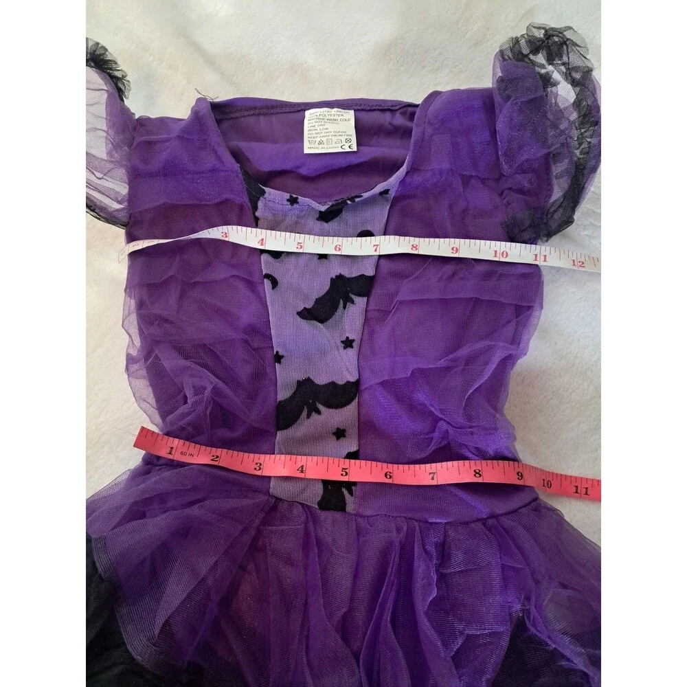 NEW Purple Bat Girl Size L Halloween Costume Dress Wings Headpiece Party